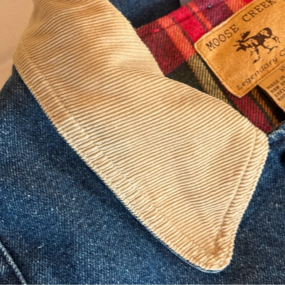 VINTAGE MOOSE CREEK 100% Cotton Denim Jean Barn Coat with Flannel Lining Sz XL - Picture 12 of 14